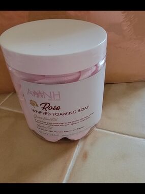 Aminnah Rose Whipped Foaming Soap.